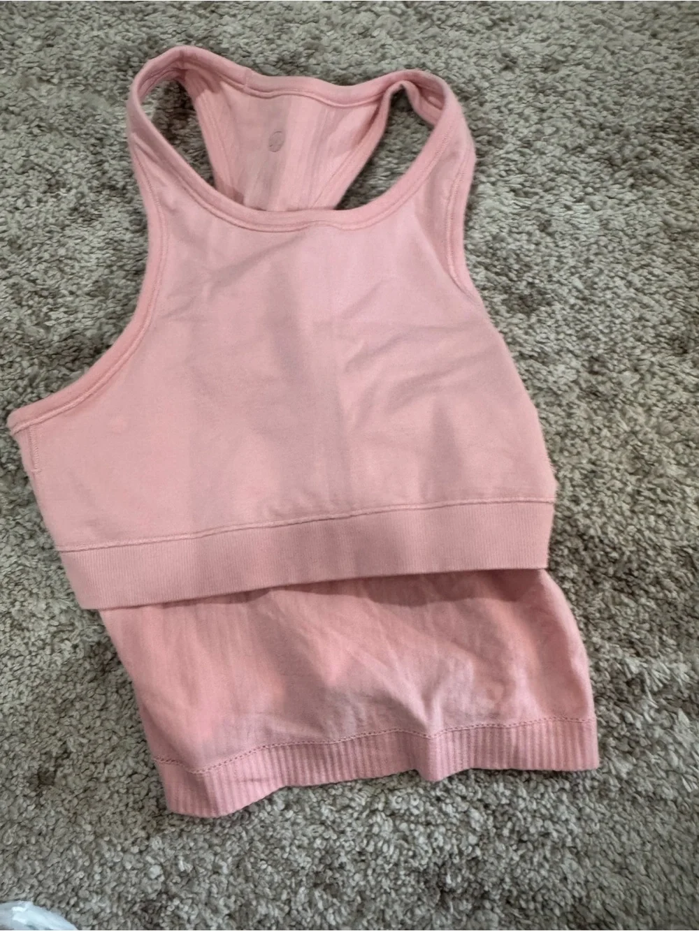 lululemon athletica Pink Ribbed Racerback Tank